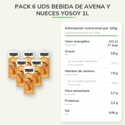 Pack 6 uds Bebida de Avena y Nueces YOSOY 1L