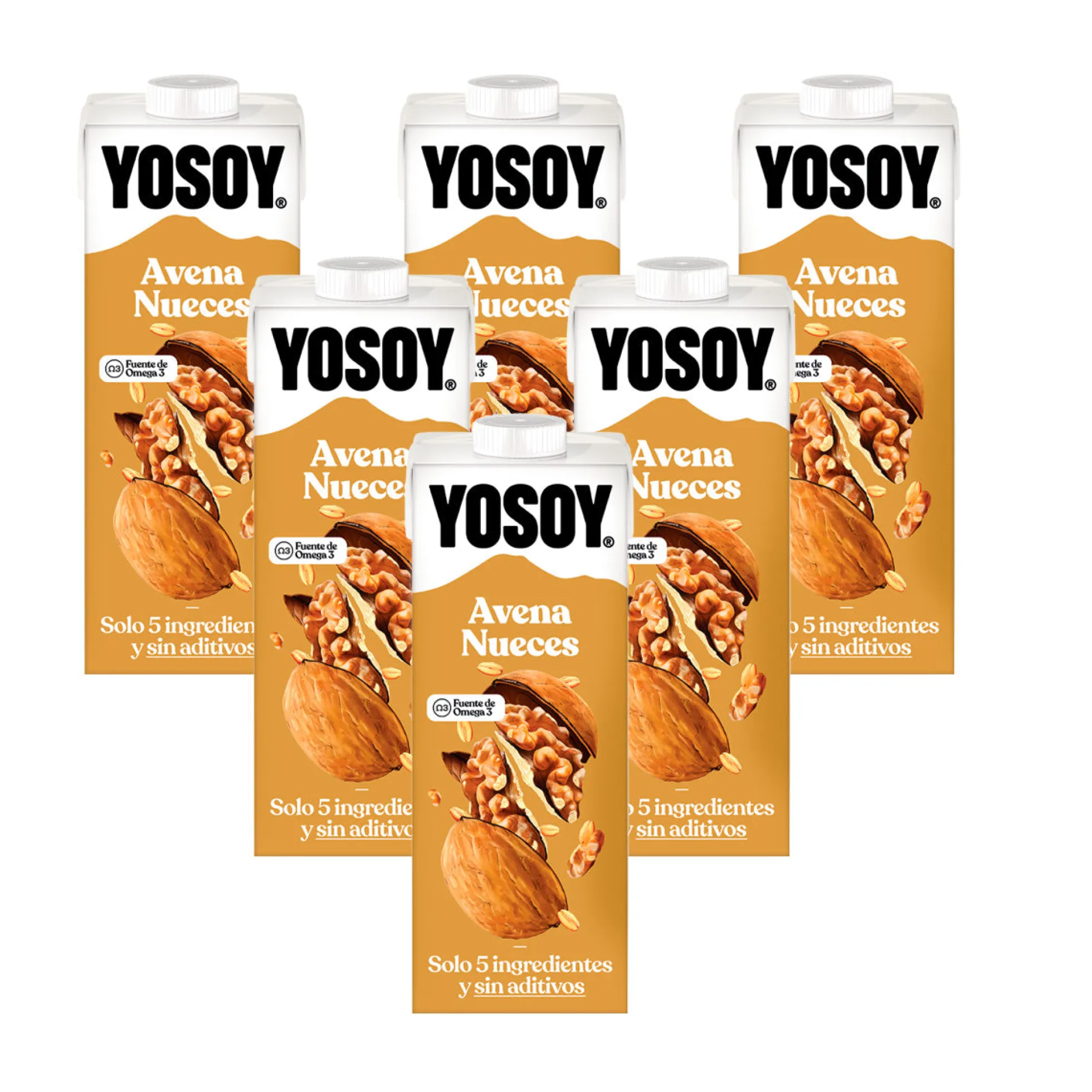 Pack 6 uds Bebida de Avena y Nueces YOSOY 1L