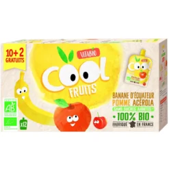 Pack 12 uds Cool Fruits Manzana y Plátano 90g VITABIO