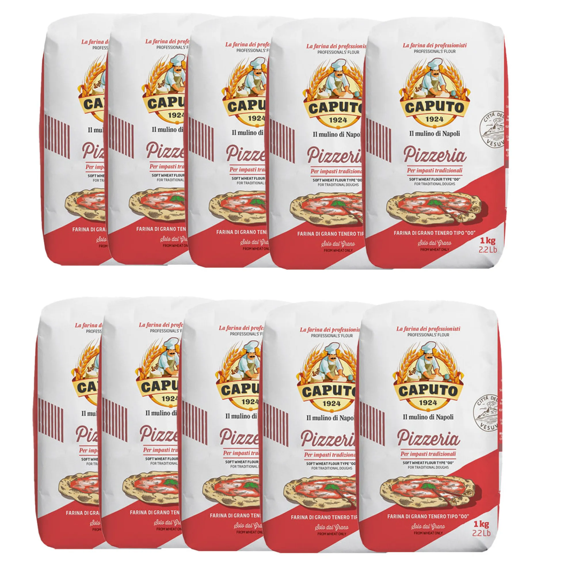 Pack 10 uds Harina Pizzería tipo 00 Caputo 1kg