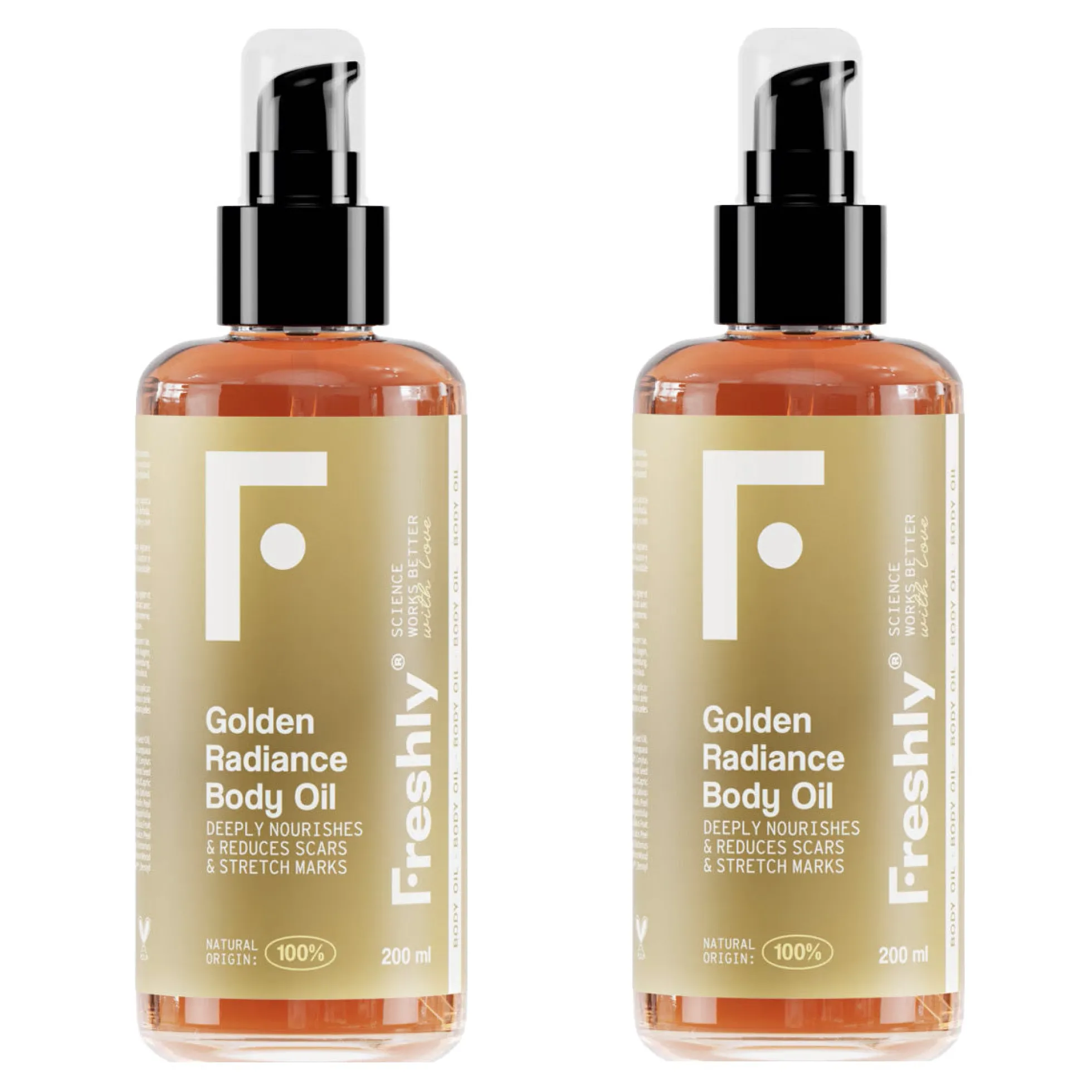 Pack 2x Aceite Corporal Golden Radiance Freshly 200ml