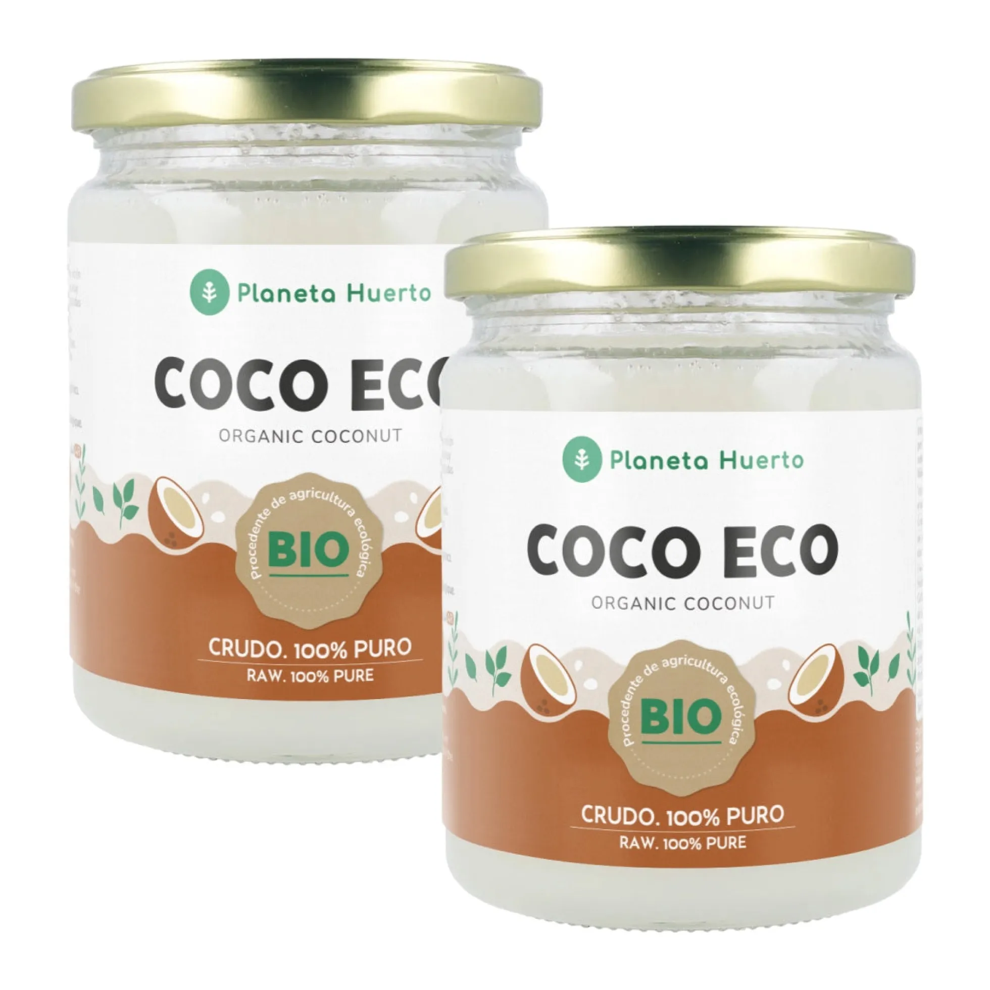 Pack 2x Aceite de coco Planeta Huerto 430 ml
