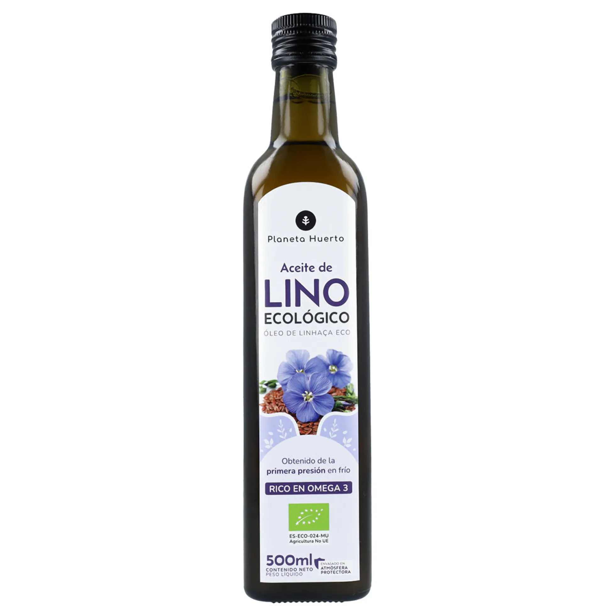 Pack 2x Aceite de Lino prensado en frío ECO Planeta Huerto 500 ml