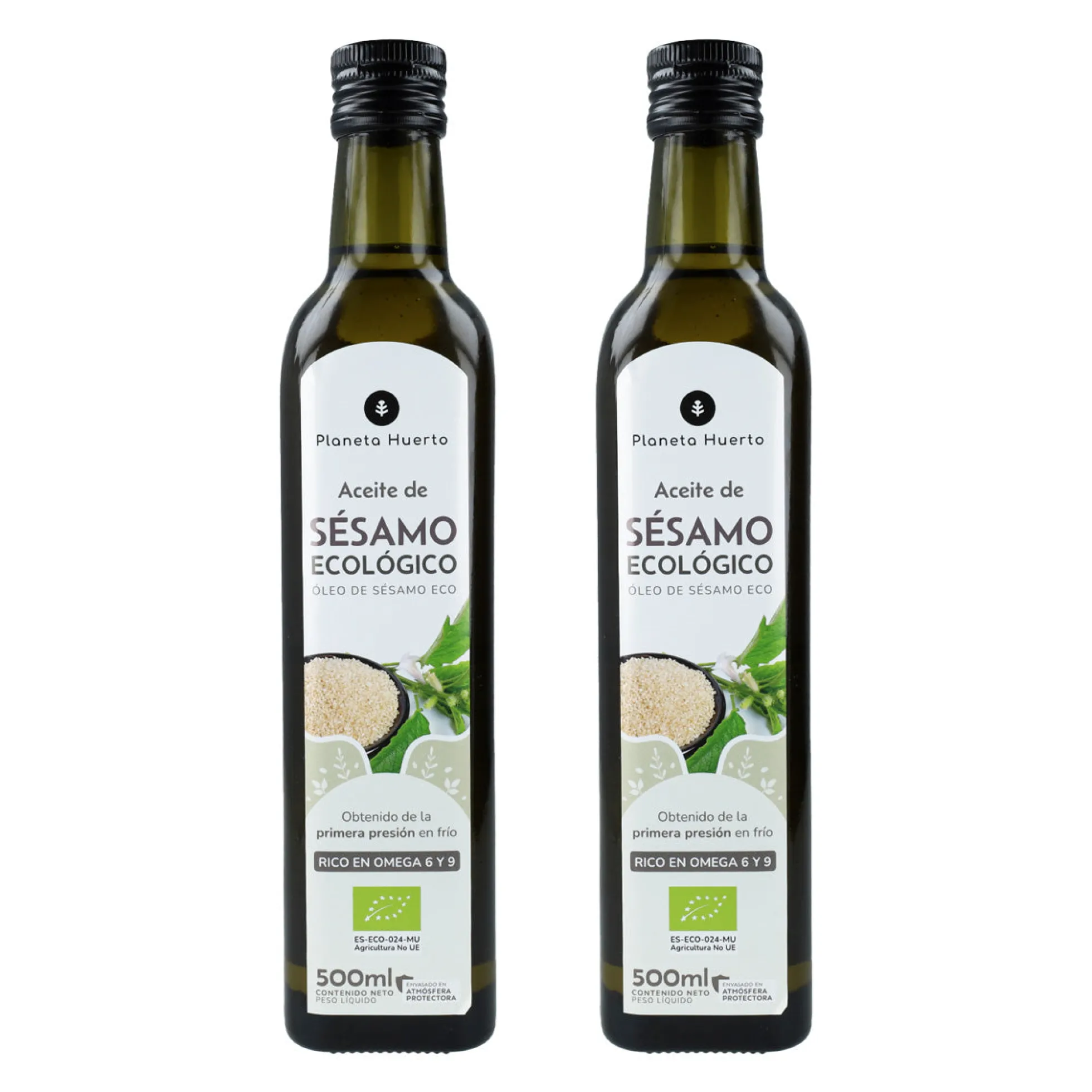 Pack 2x Aceite de Sésamo prensado en frío ECO Planeta Huerto 500 ml