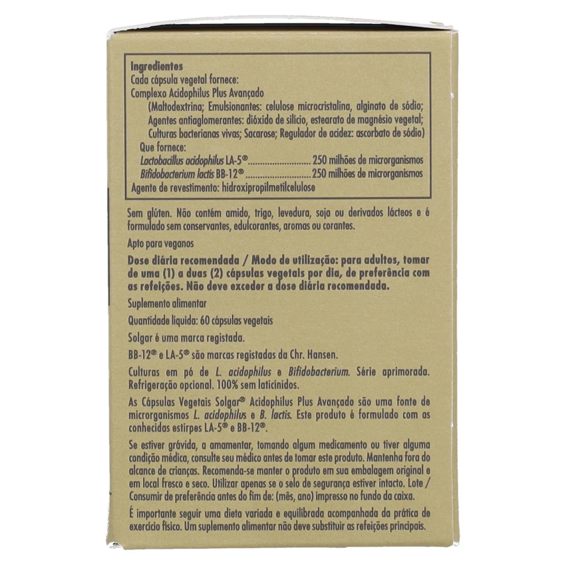 Pack 2x Acidophilus plus avanzado Solgar 60 cápsulas vegetales