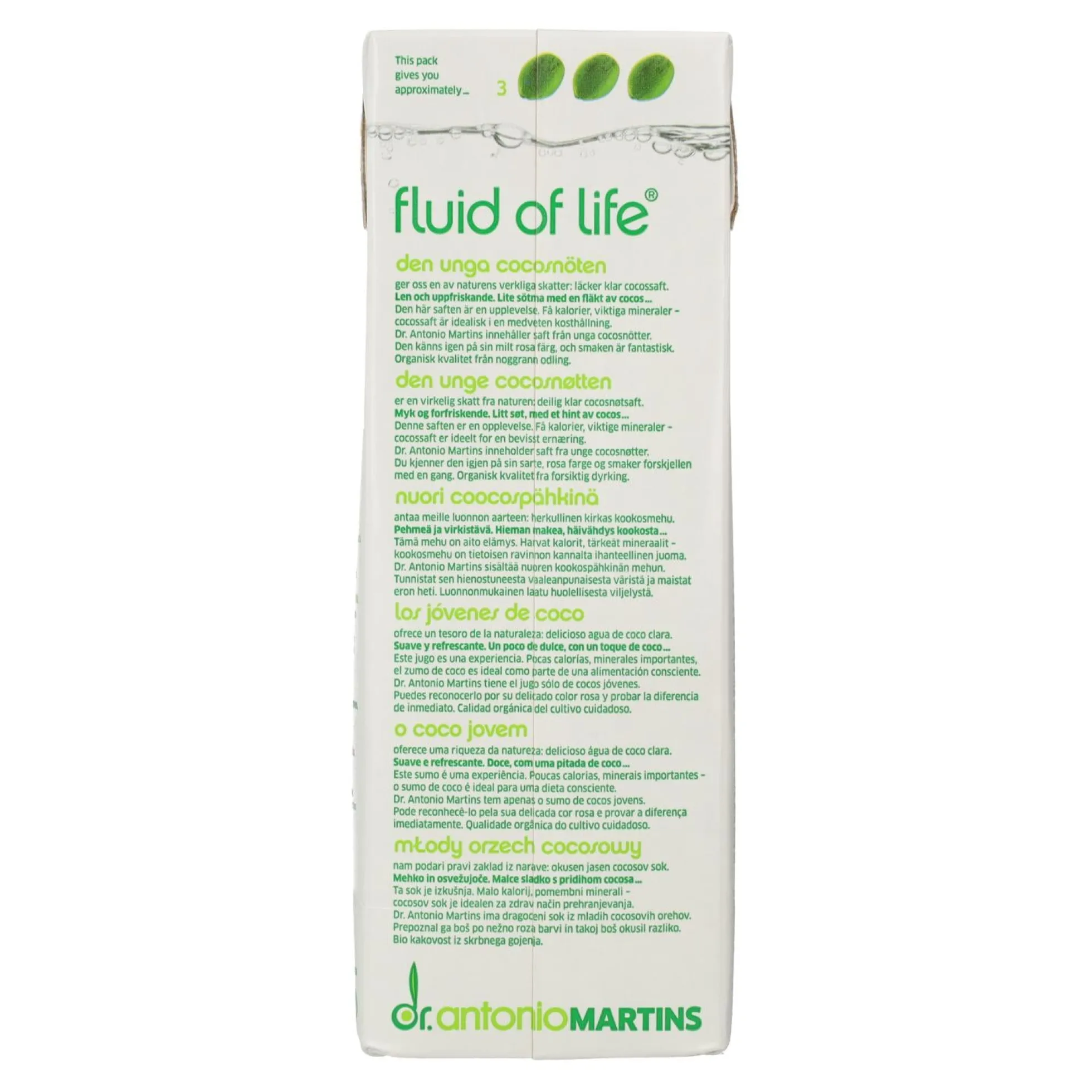 Pack 6x Agua de Coco Natural Dr. Martins 1 L