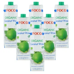Pack 6x Agua de coco pura 100% Natural Foco 1L