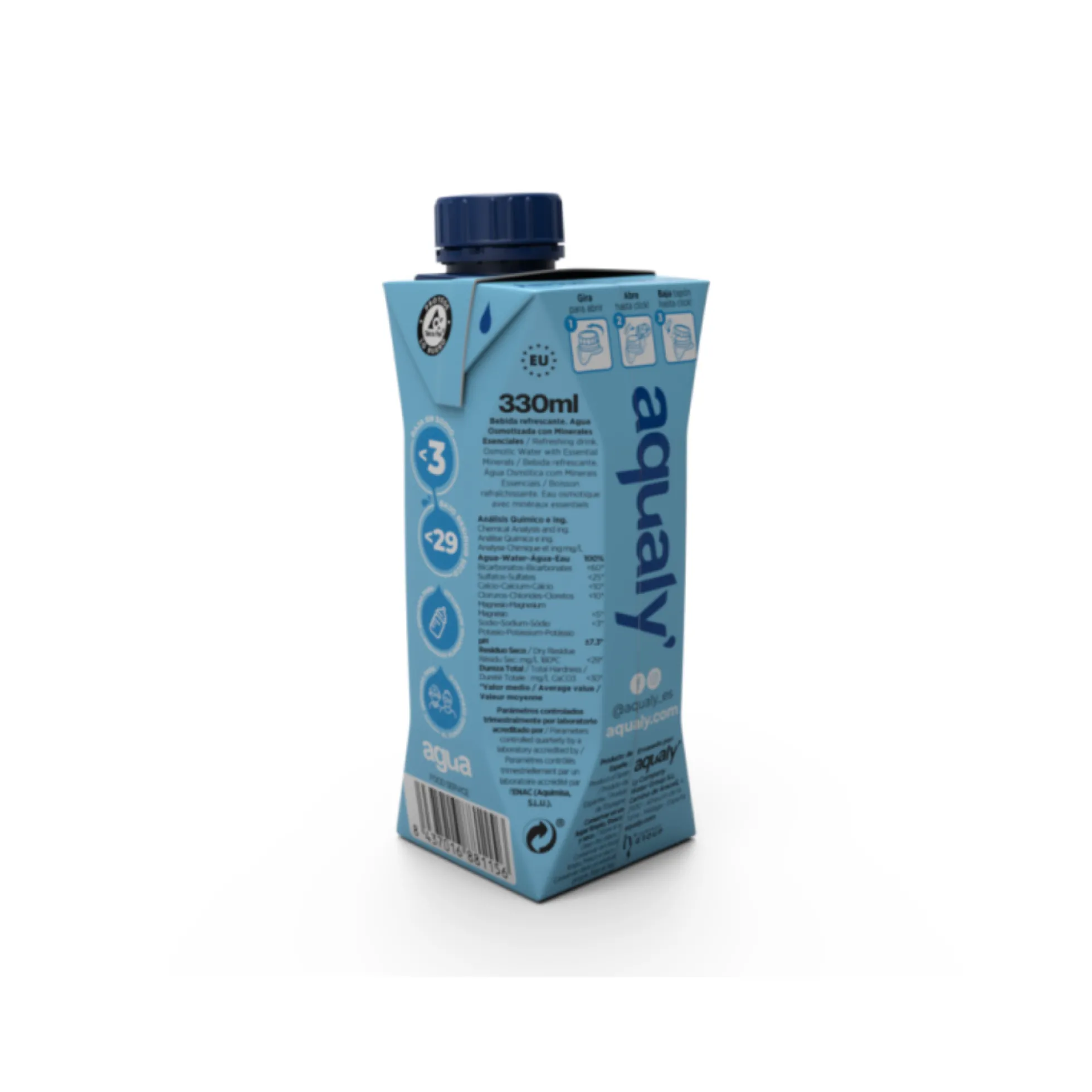 Pack x6 Agua en Cartón Aqualy 330 ml.
