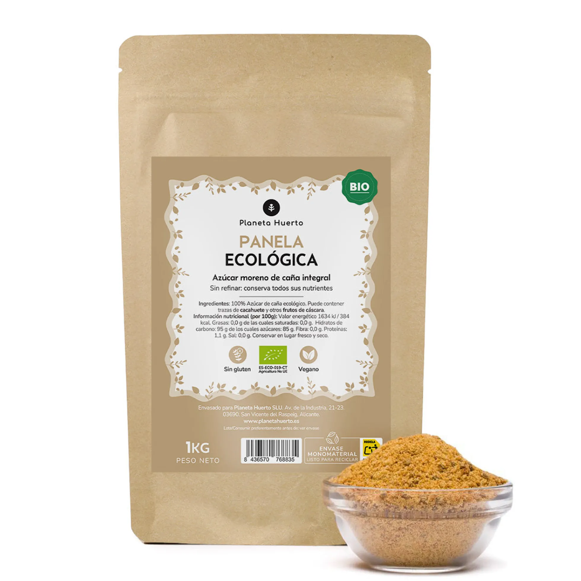 Pack 2x Azúcar Panela ECO Planeta Huerto 1kg