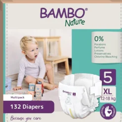 Pack 6 x Bambo Nature pañales T5(12-18kg) 22 uds