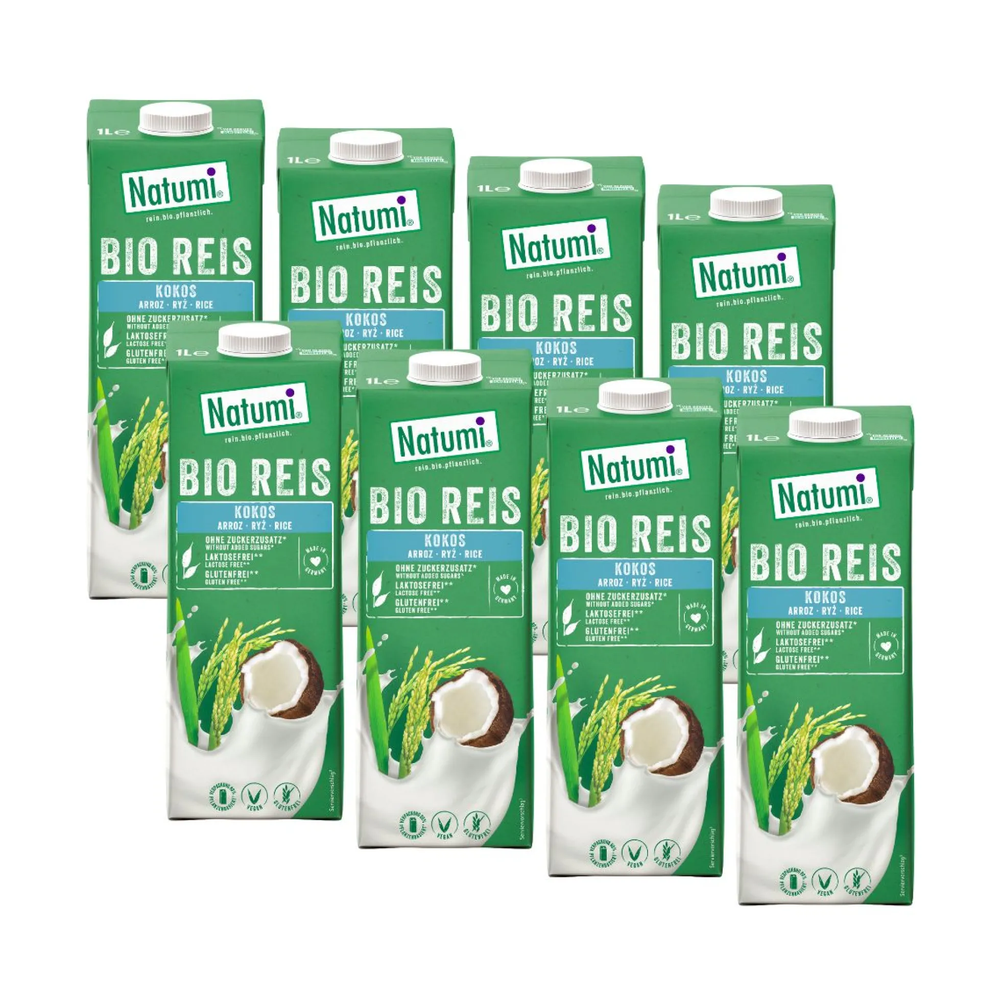 Pack 8 x Bebida Arroz Coco Bio Natumi 1 L