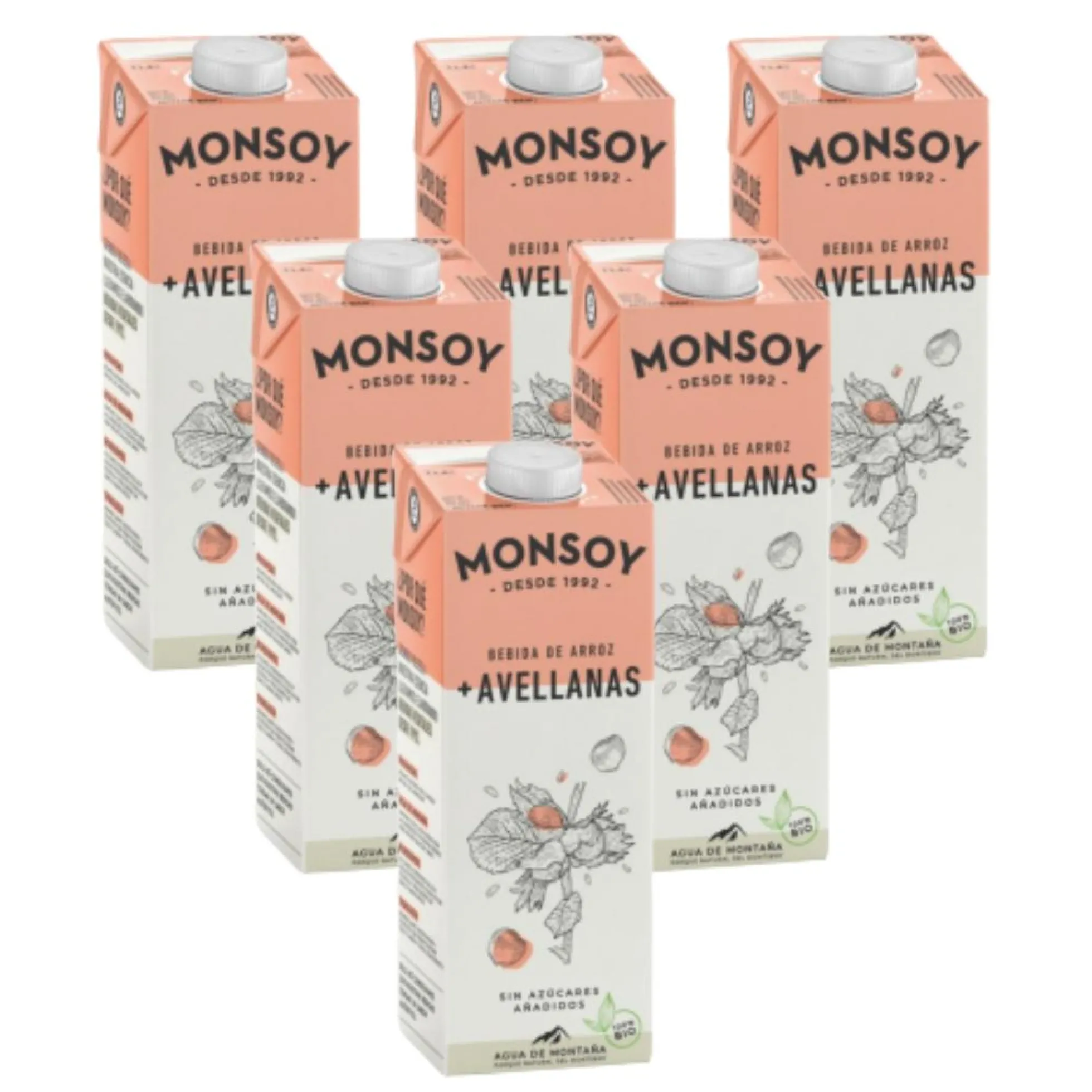 Pack 6 x Bebida Arroz y Avellanas BIO Monsoy 1L
