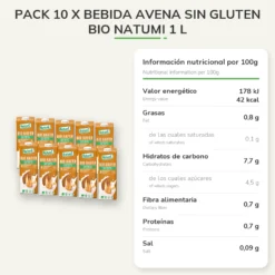 Pack 10 x Bebida Avena Sin Gluten BIO Natumi 1 L