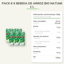 Pack 6 x Bebida de Arroz BIO Natumi 1 L