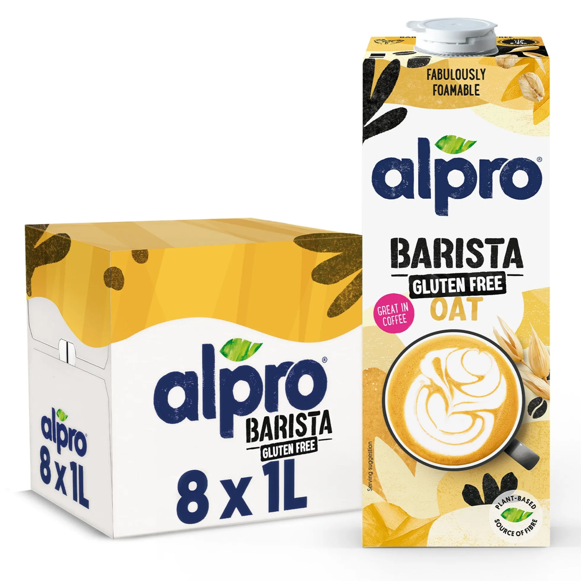 Pack 8x Bebida de Avena Barista sin gluten Alpro 1 Litro