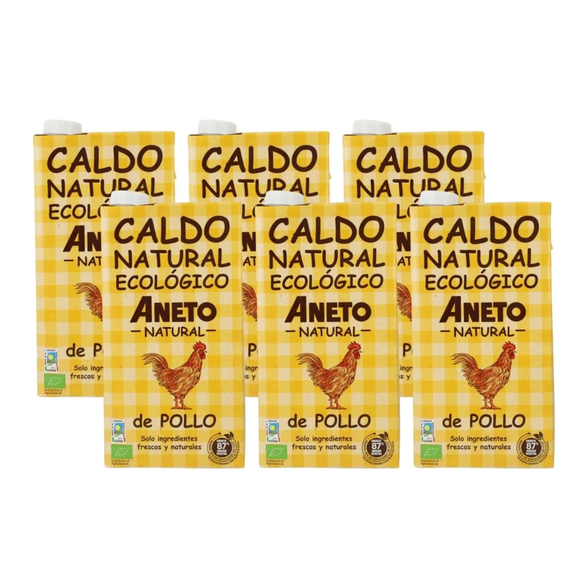 Pack 6x Caldo de pollo Bio Aneto 1L