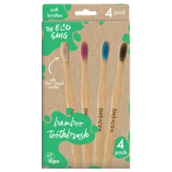 Pack 4x cepillo de dientes adulto suave The Eco Gang