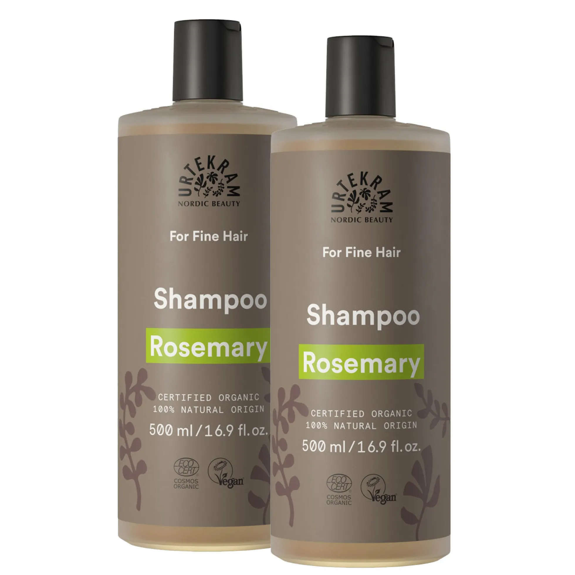Pack 2x Champú de Romero para cabello fino Urtekram 500 ml