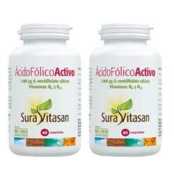 Pack 2x Ácido Fólico Activo 1000 Microgramos, Sura Vitasan,60 comprimidos