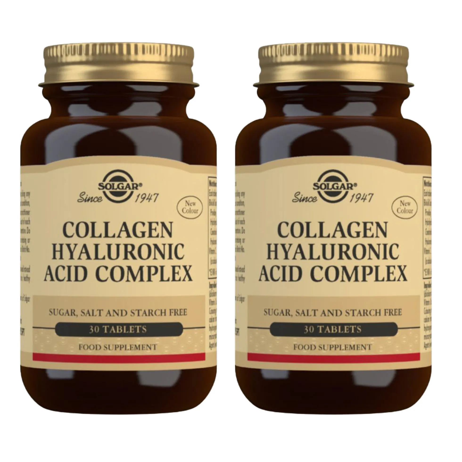 Pack 2x Colágeno ácido hialurónico complex 30 comp 120 mg-Solgar