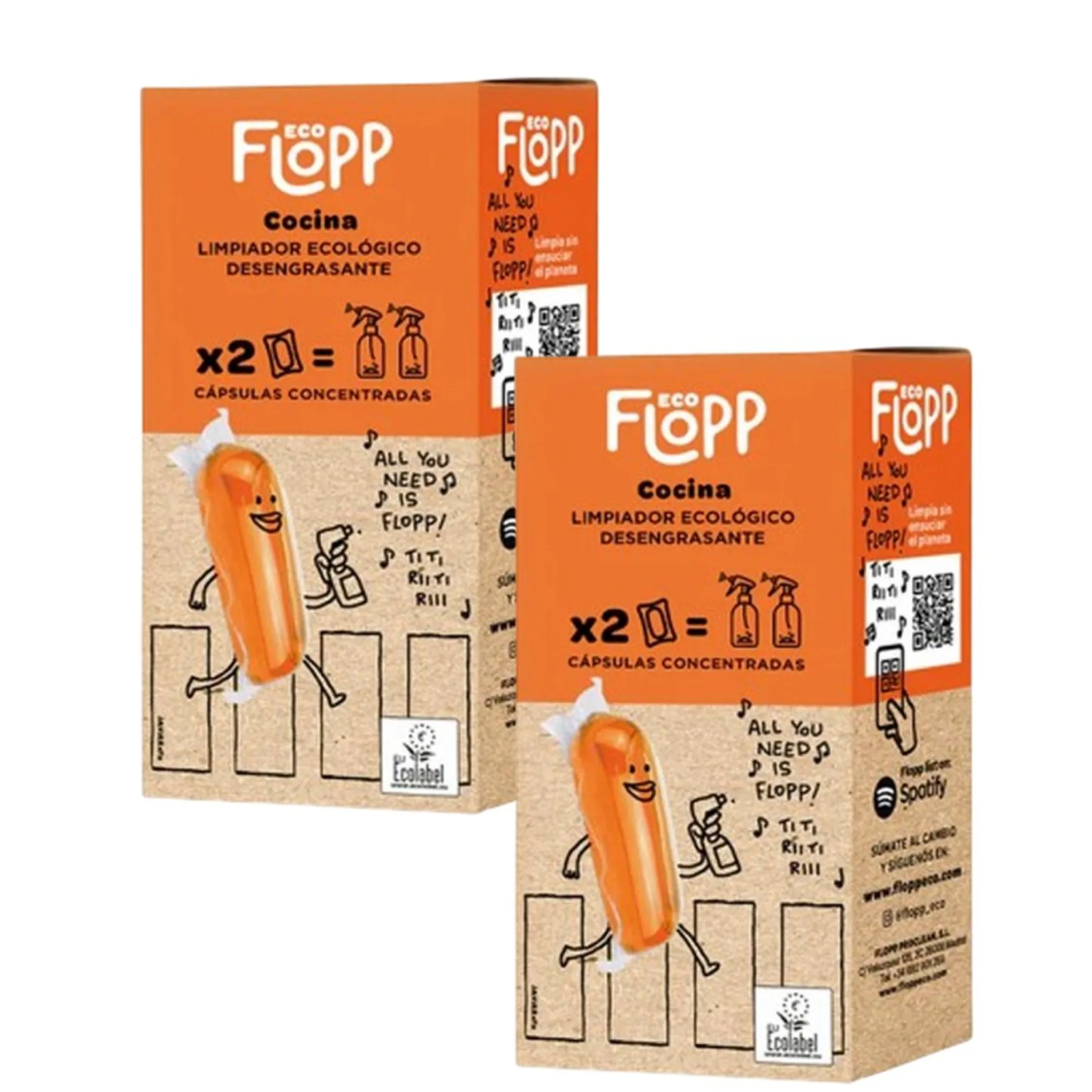Pack 2 x Desengrasante ECO Refill Flopp 2caps
