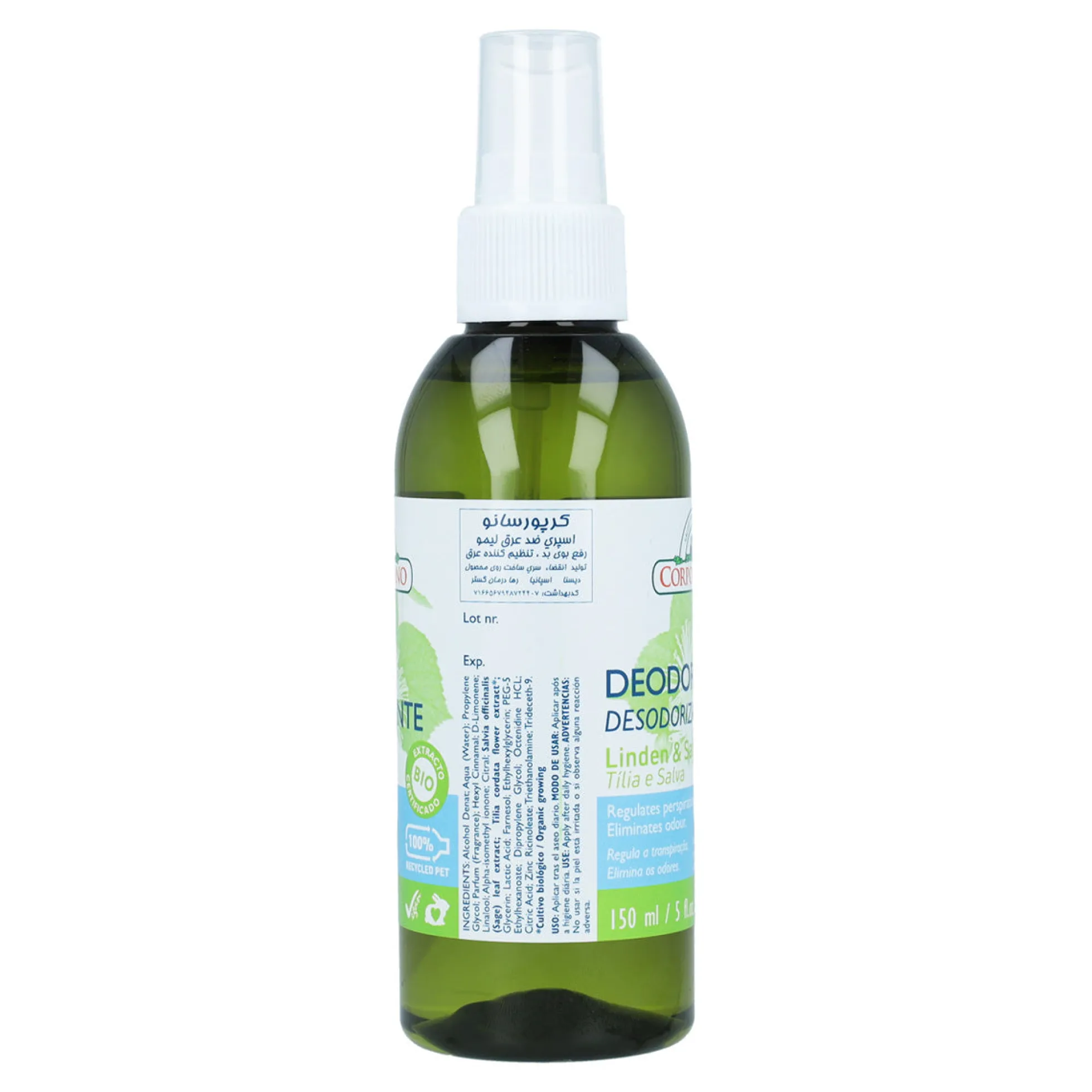 Pack 5x Desodorante tilo y salvia Corpore Sano 150 ml