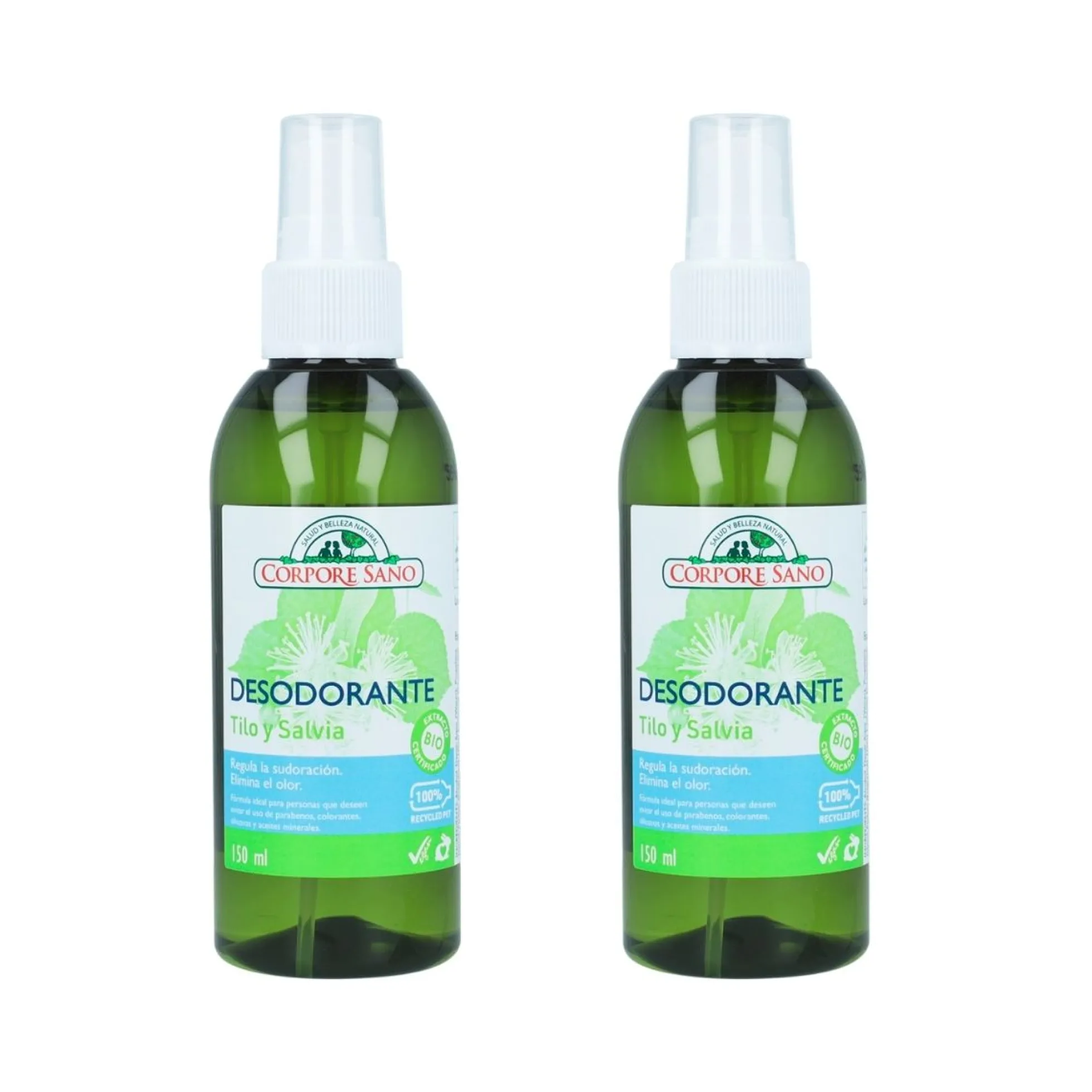 Pack 2x Desodorante tilo y salvia Corpore Sano 150 ml