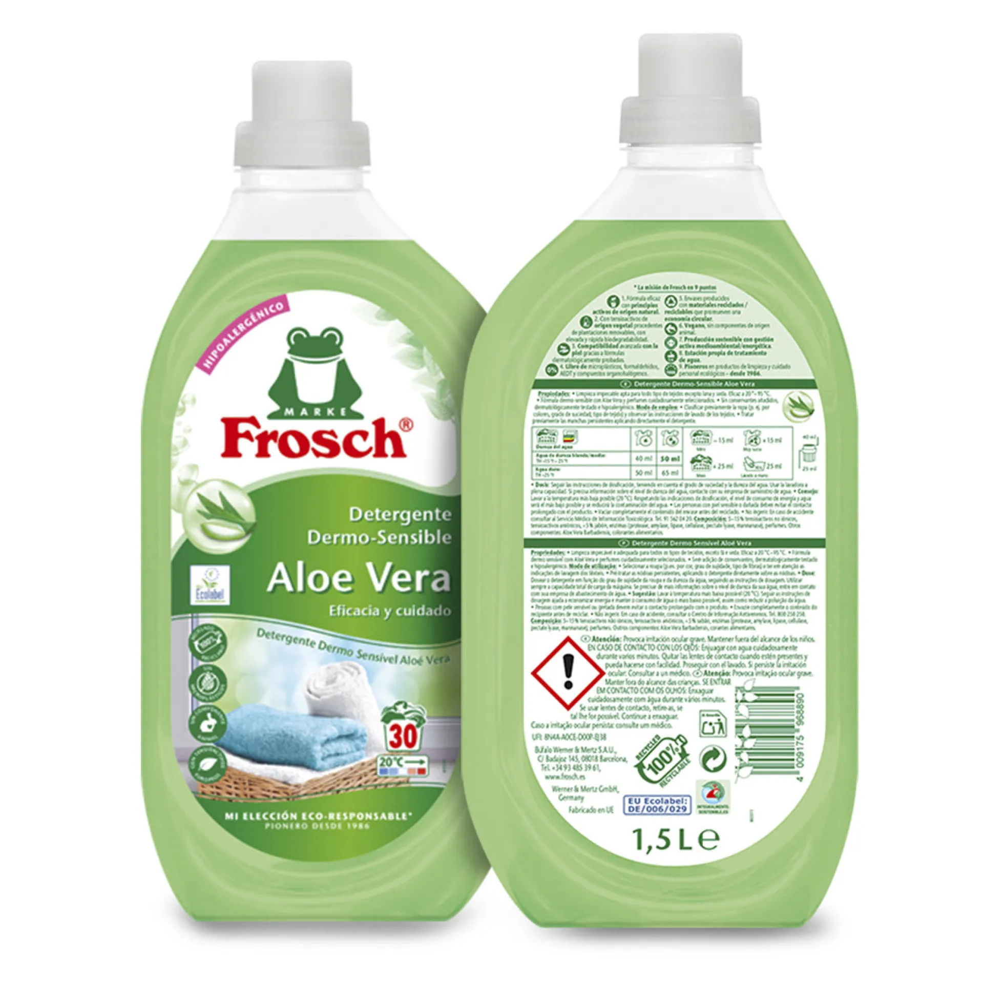 Pack 10x Detergente aloe vera Frosch 1500 ml