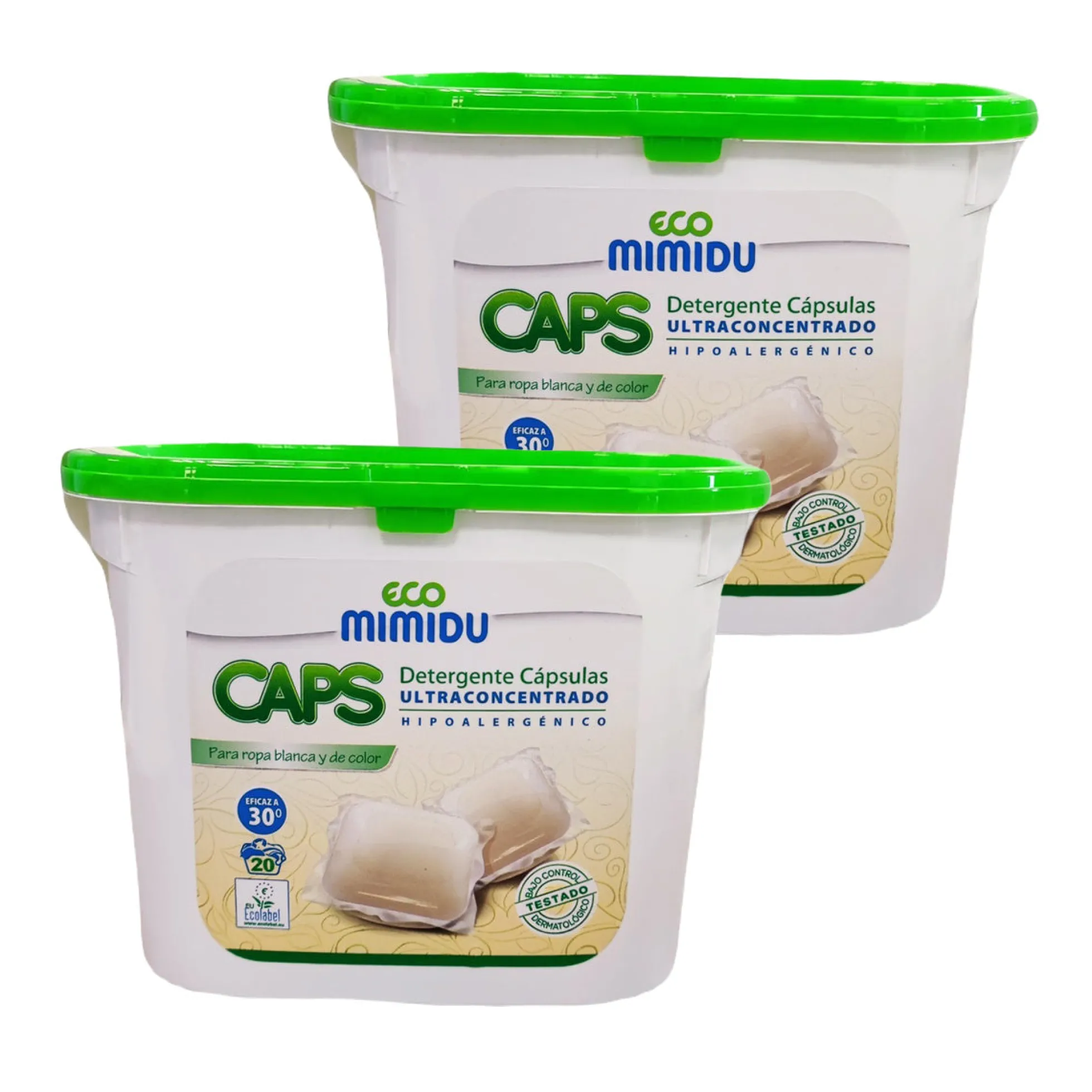 Pack 2x Detergente cápsulas Ultraconcentrado Mimidu ECO 20 dosis