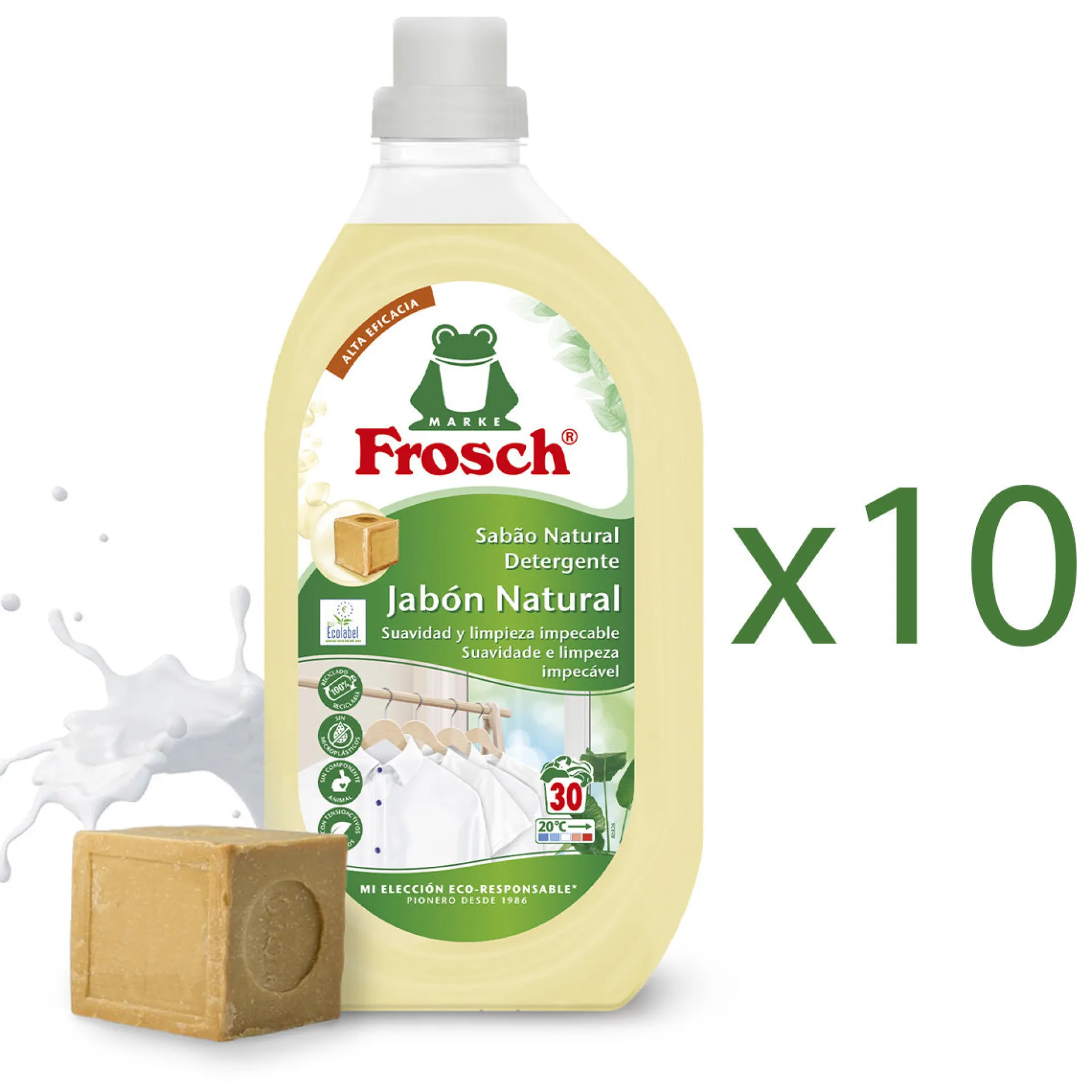 Pack 10x Detergente jabón natural Frosch 1500 ml