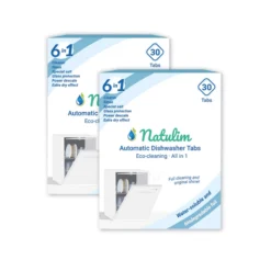 Pack 2x Eco Pastillas 6 en 1 Lavavajillas, Natulim, 30 unidades