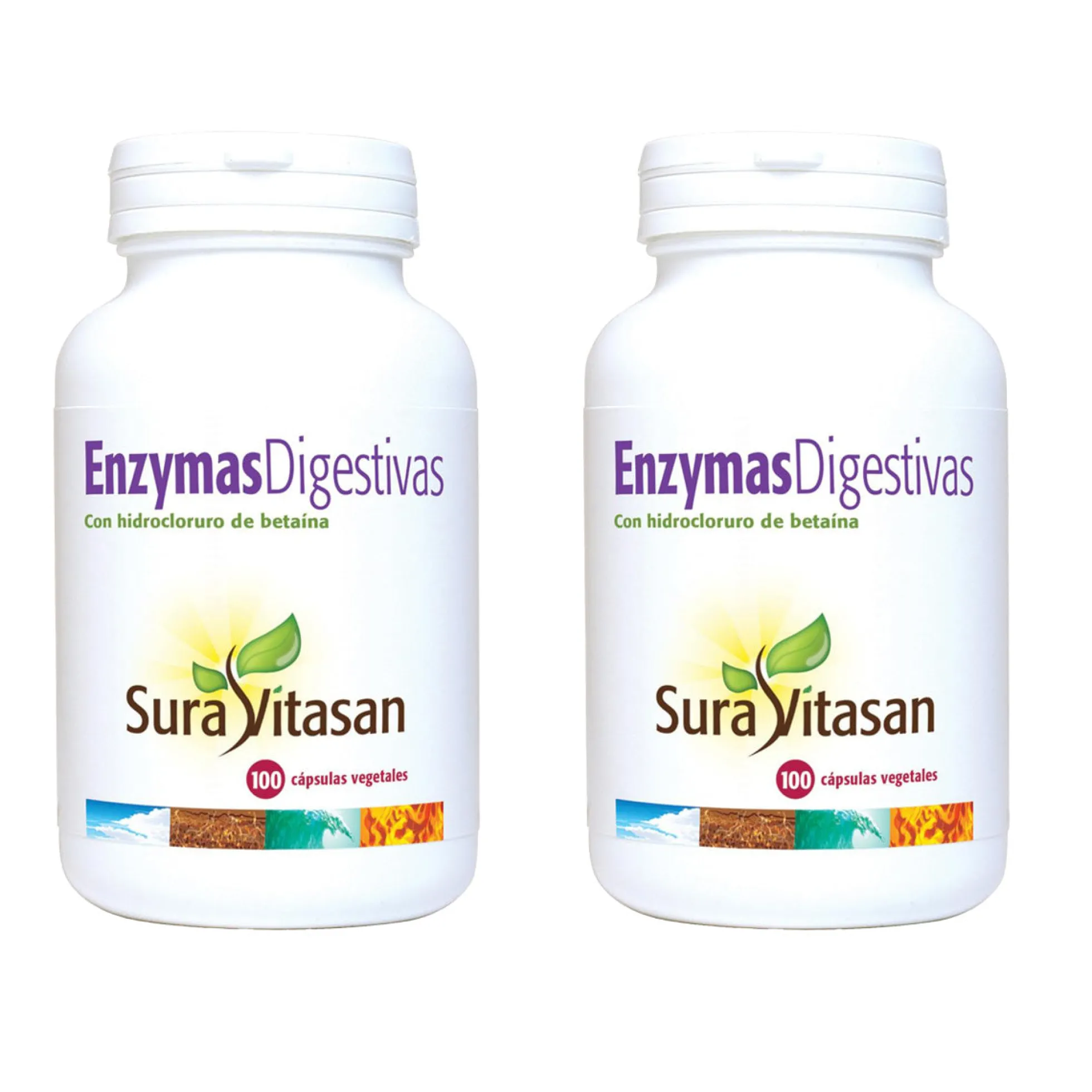 Pack 2x Enzimas digestivas Sura Vitasan, 100 cápsulas