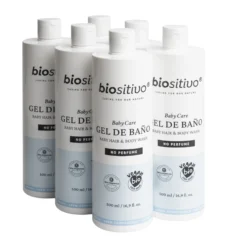 Pack 6x Gel de baño y Champú Bebés, Biositivo, 500ml