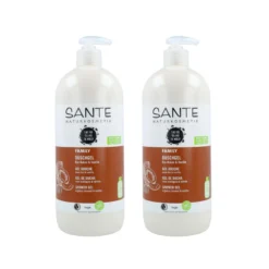 Pack 2x Gel de ducha Bio de coco y vainilla, Sante 950 ml