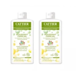 Pack 2x Gel de ducha y champú suave Cattier 2x500ml