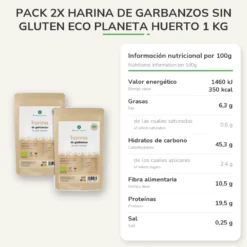 Pack 2x Harina de Garbanzos Sin Gluten ECO Planeta Huerto 1 kg