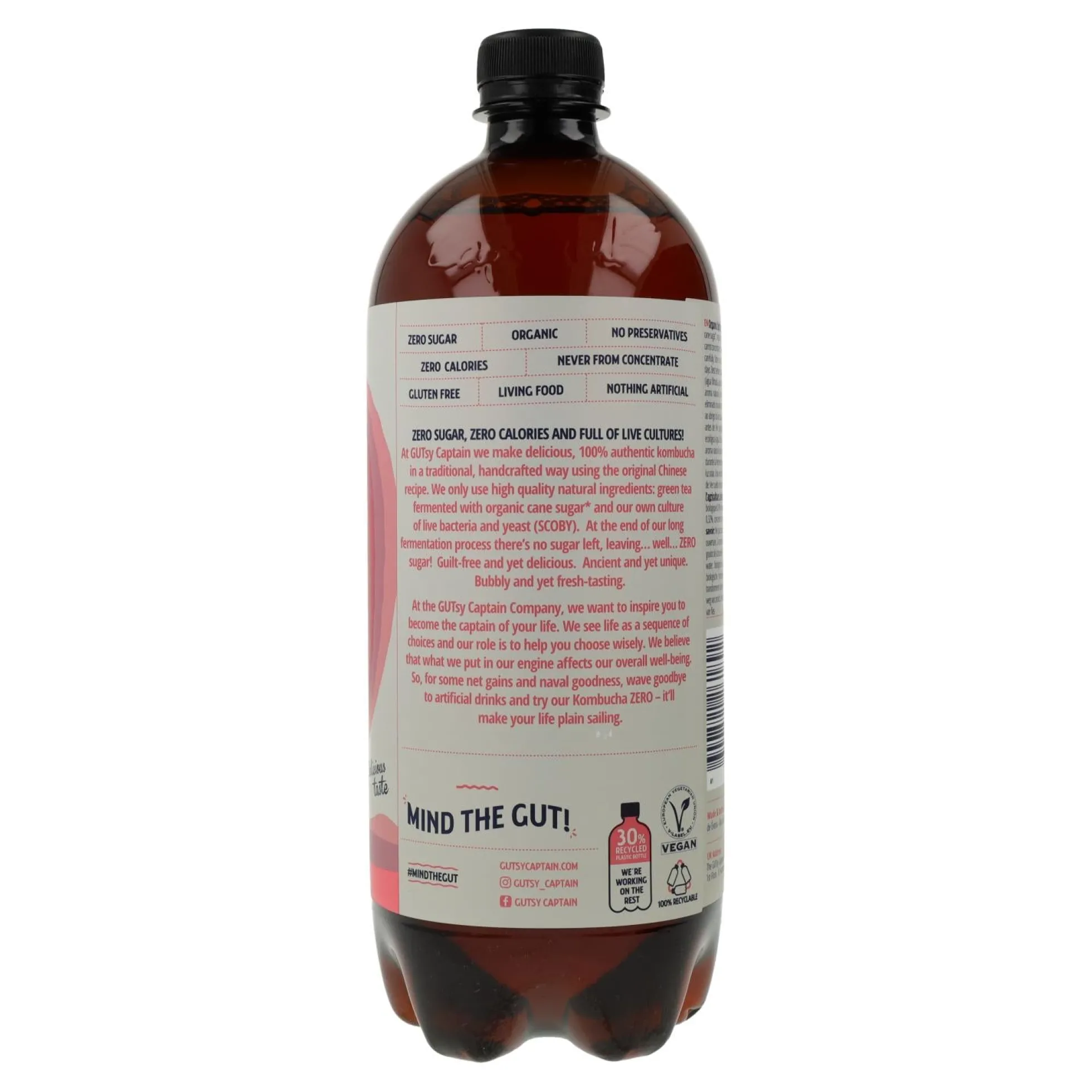 Pack 6x Kombucha Zero Frambuesa Bio 1 L