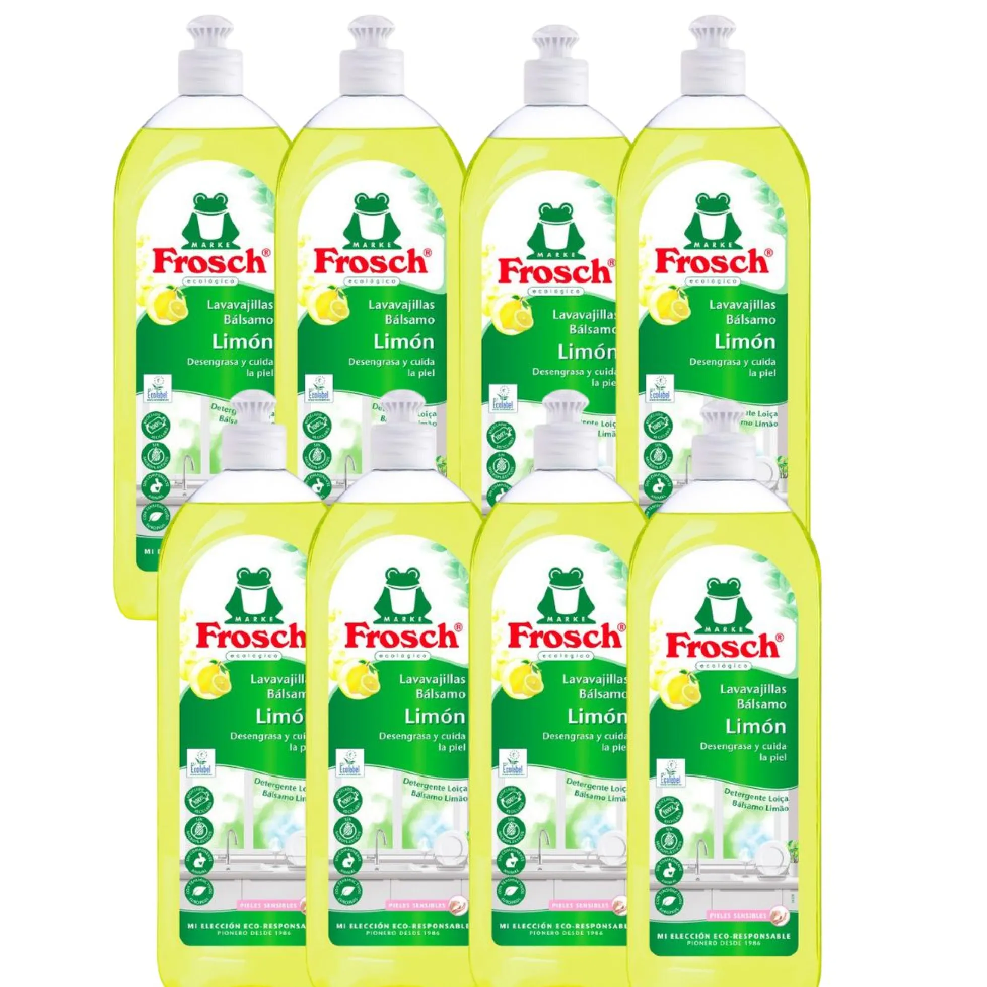 Pack 8X Lavavajillas limón Eco Frosch 750 ml