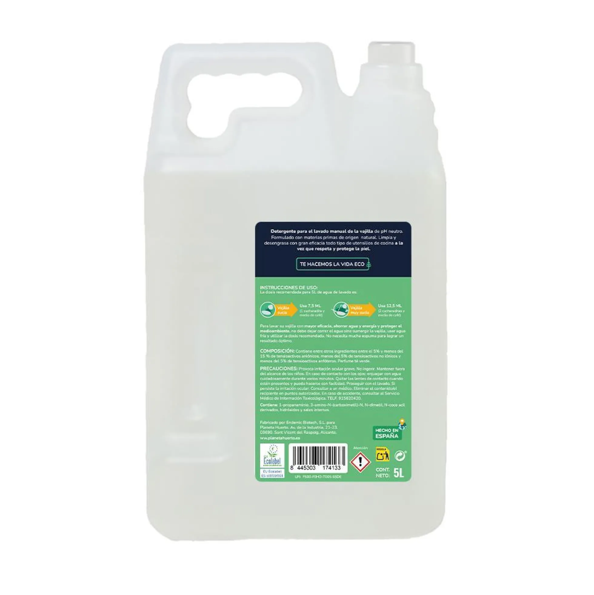 Pack 6xLavavajillas ManualTé Verde ECOPlaneta Huerto 5l