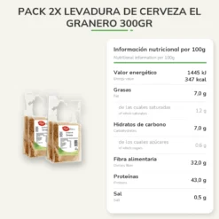 Pack 2x Levadura de Cerveza El Granero 300gr