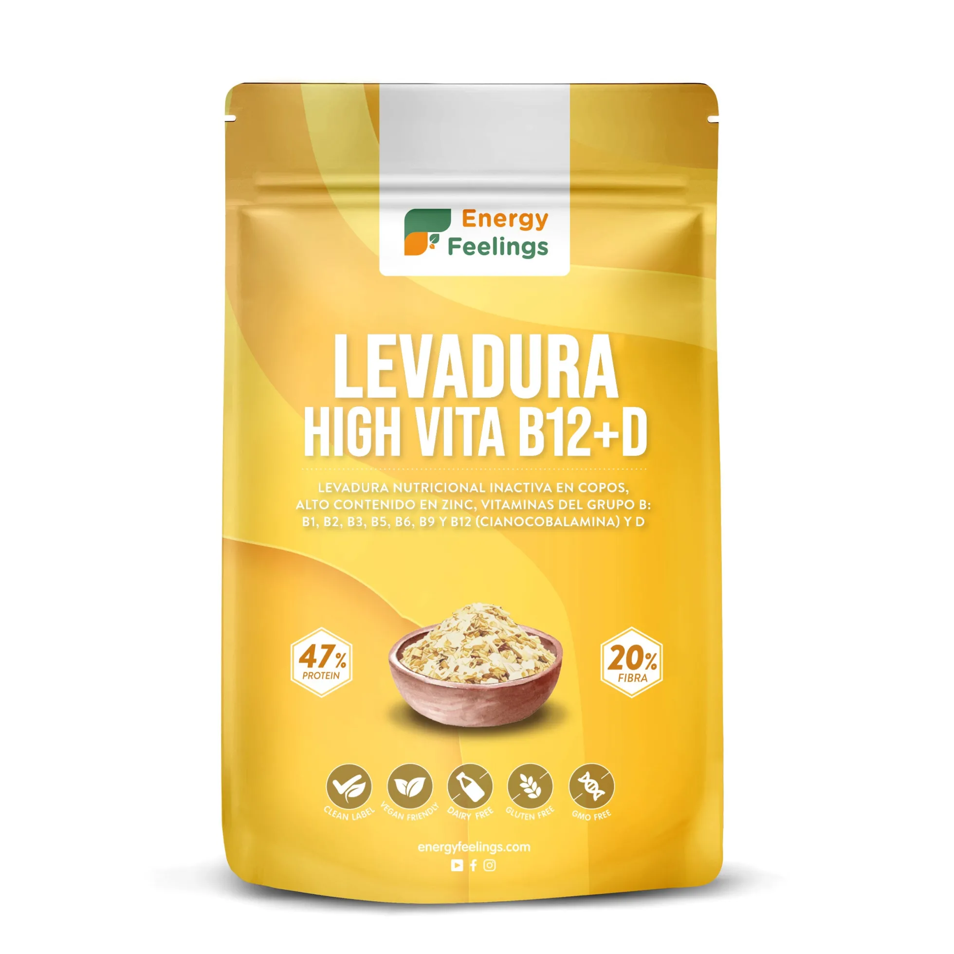 Pack 2x Levadura nutricional high vitamina D Energy Feelings 1 Kg