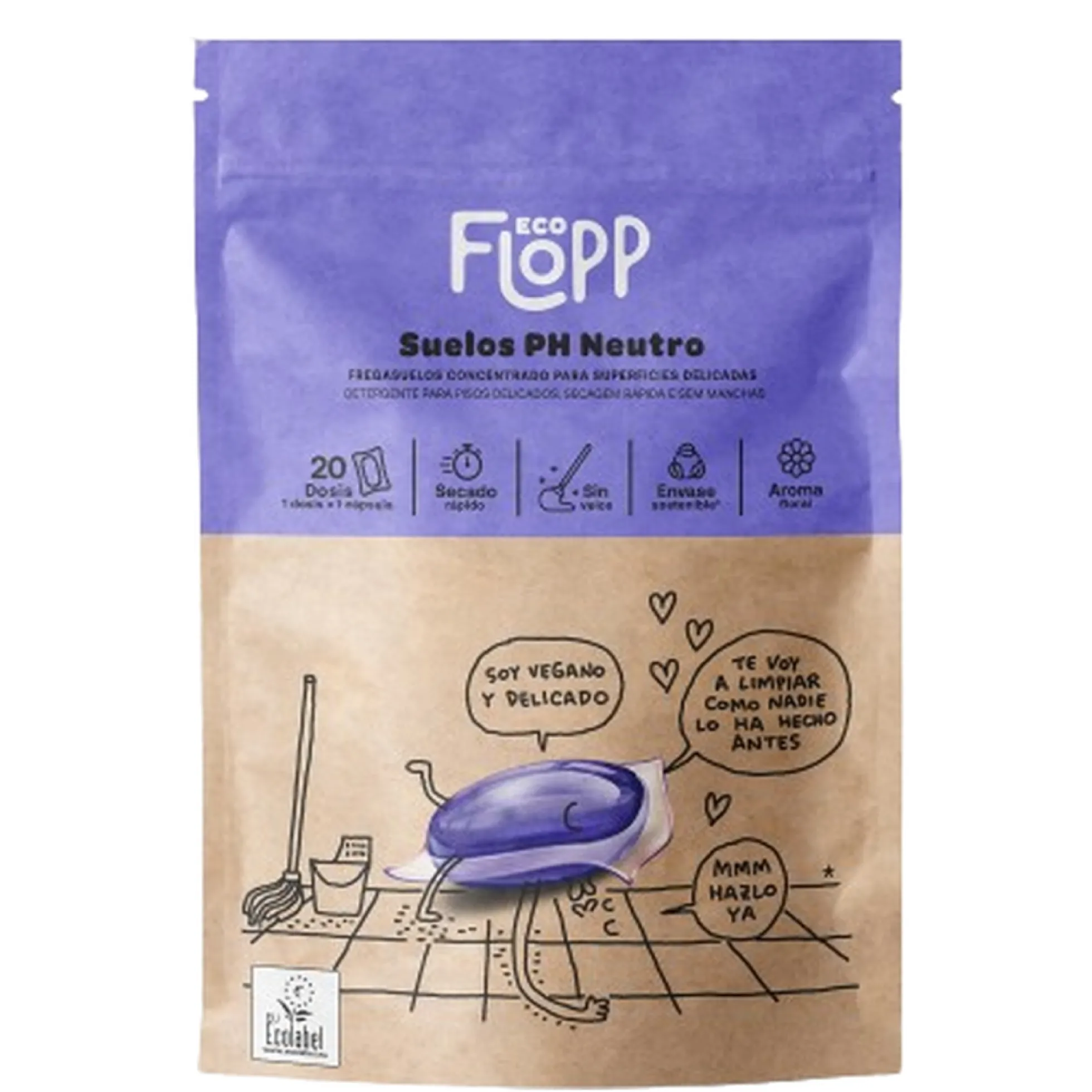 Pack 2 x Limpia suelos ECO Ph neutro doypack Flopp 20caps