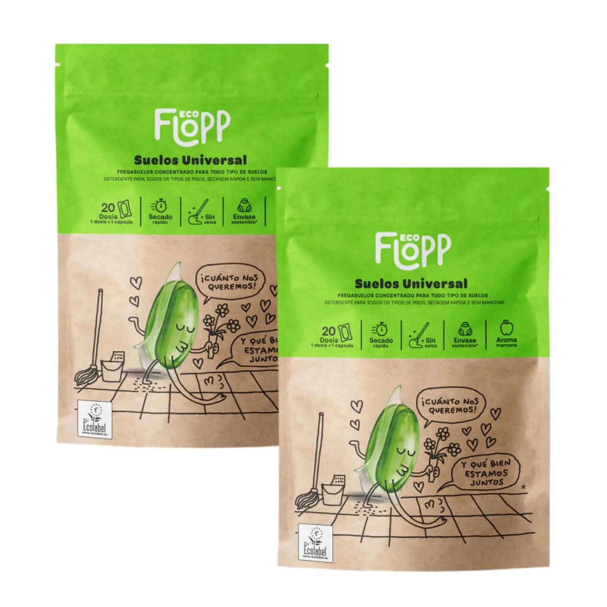 Pack 2 x Limpia Suelos Universal ECO Flopp 20caps