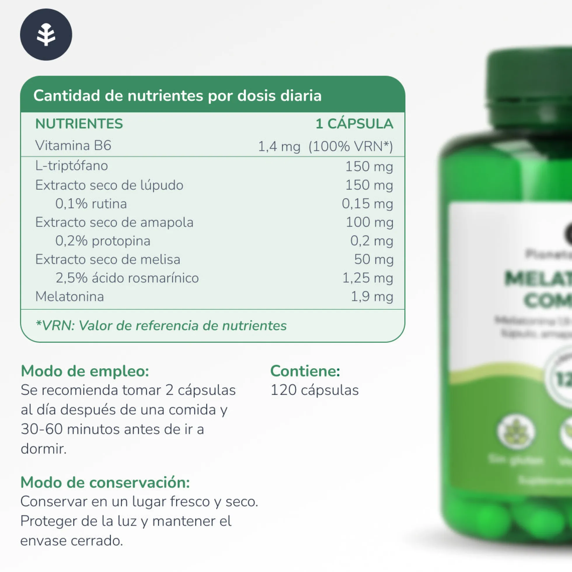 Pack 3xMelatonina complex Planeta Huerto 120 caps