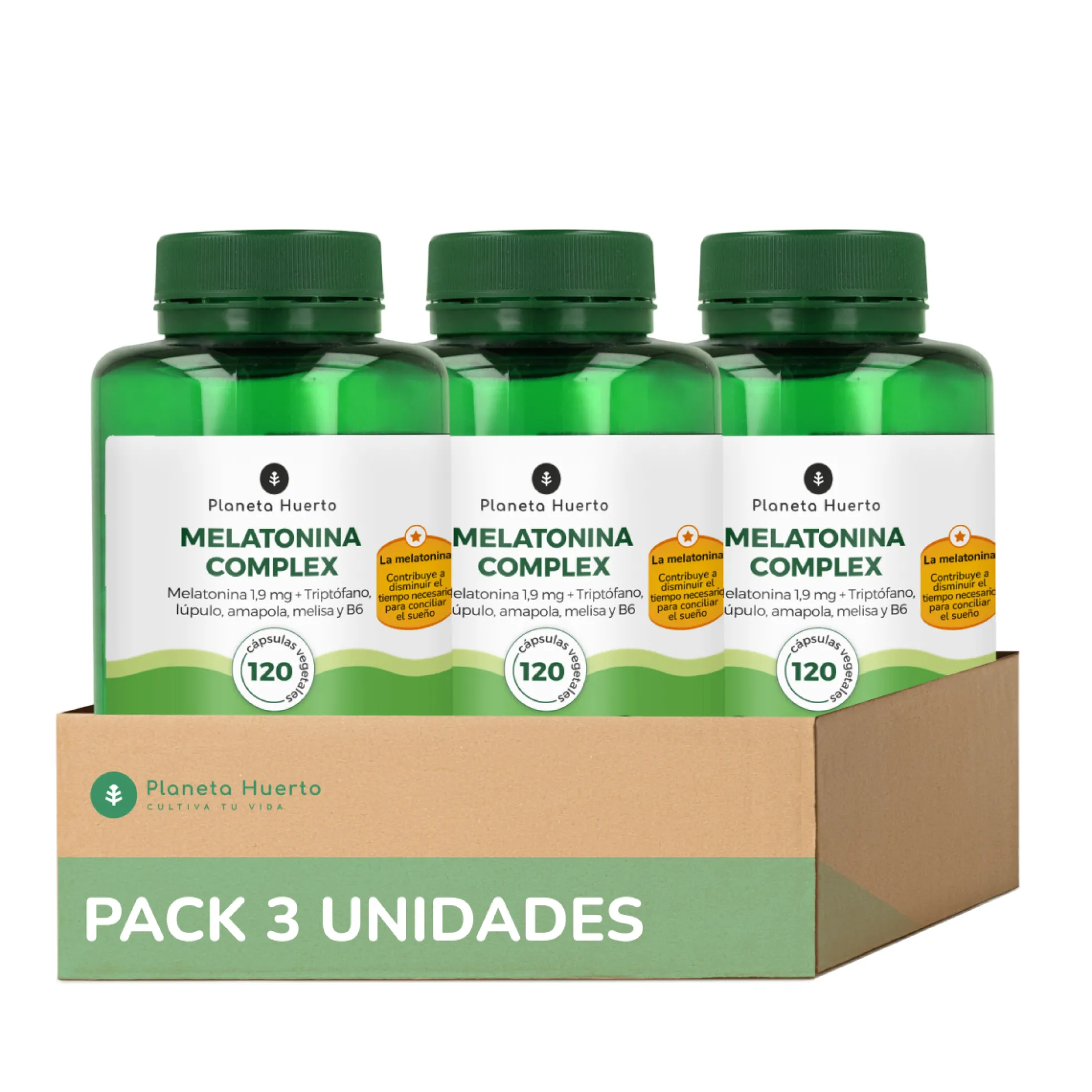 Pack 3xMelatonina complex Planeta Huerto 120 caps
