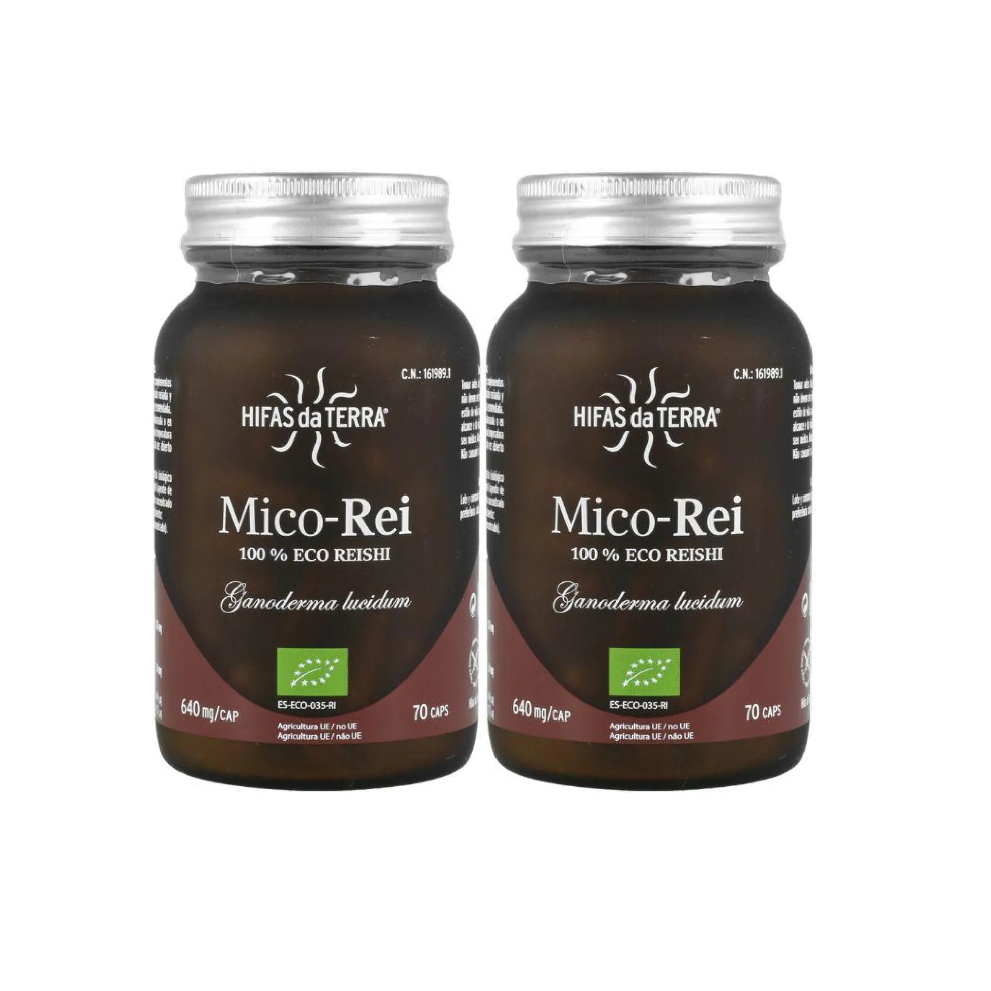 Pack 2x Mico Rei (Ganoderma lucidum) Hifas da Terra 70 cápsulas