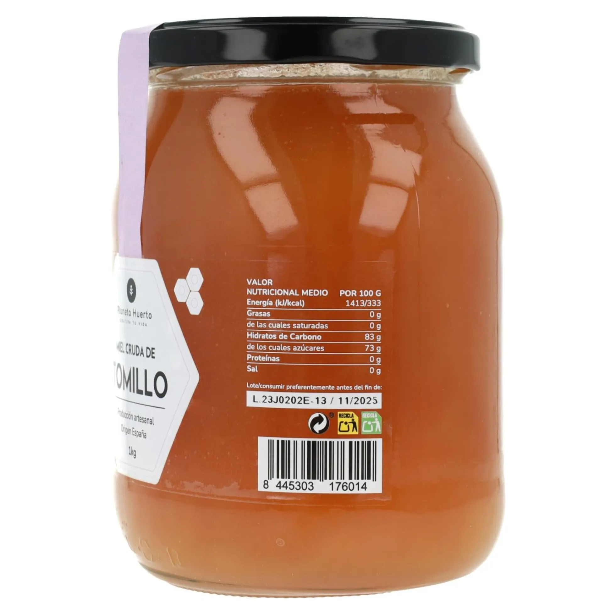 Pack 6x Miel Cruda de Tomillo Planeta Huerto 1 Kg