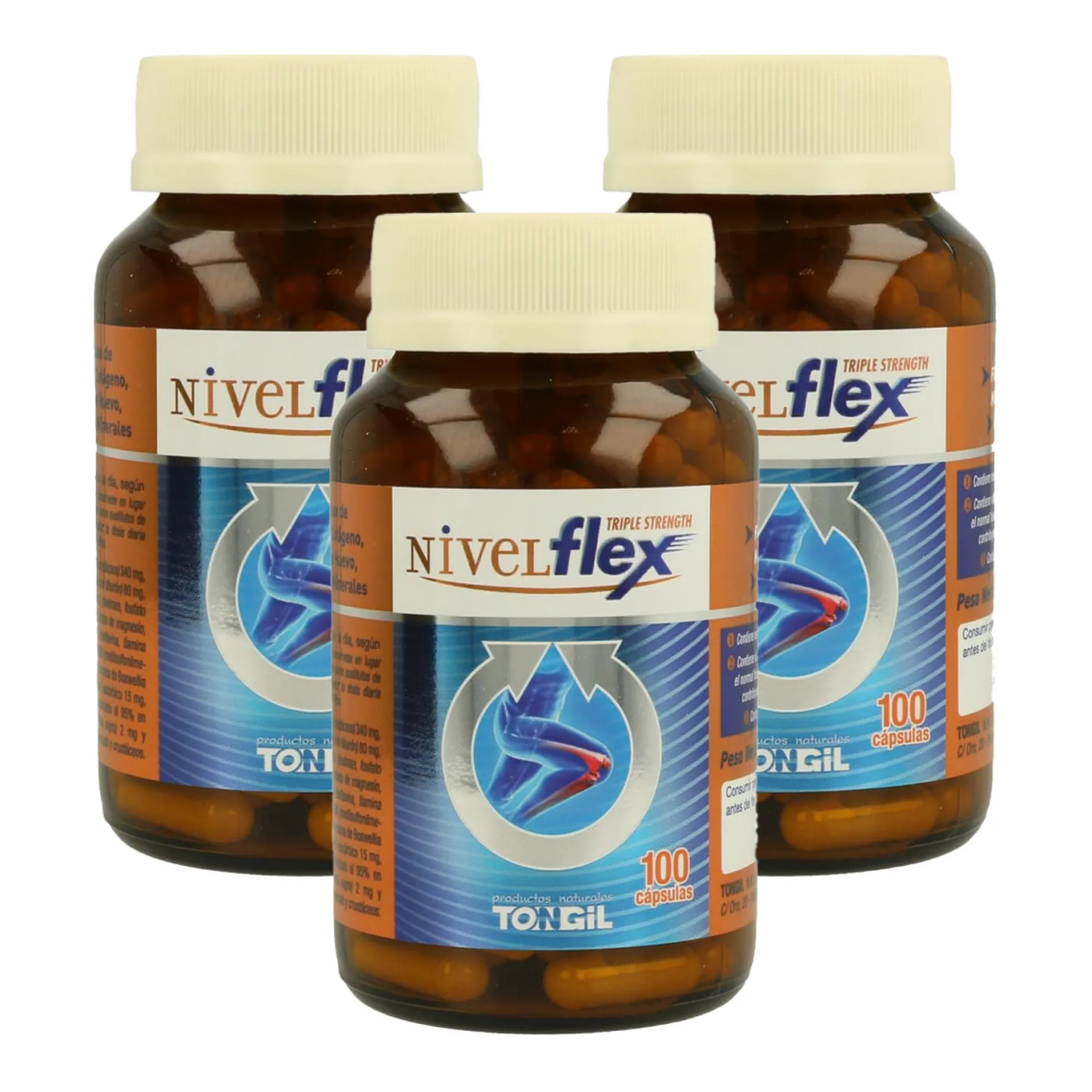 Pack 3x Nivelflex Tongil 782 mg, 100 cápsulas