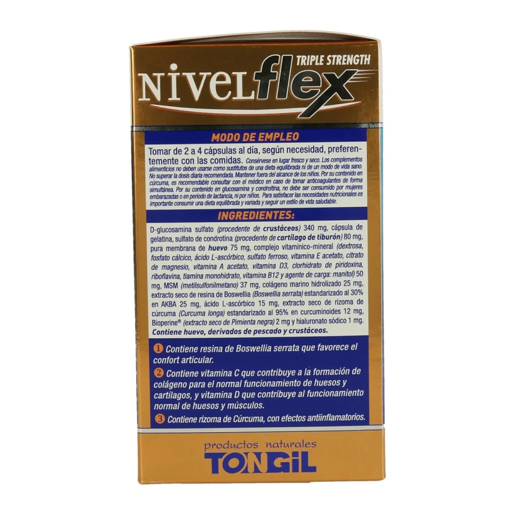 Pack 3x Nivelflex Tongil 782 mg, 100 cápsulas
