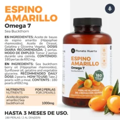 Pack 3x Omega 7 Espino Amarillo Planeta Huerto 180 Perlas